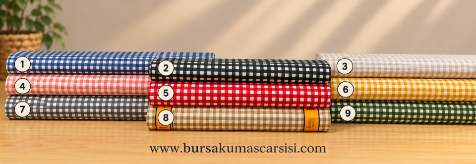 Kareli Desenli Premier Duck Kumaş