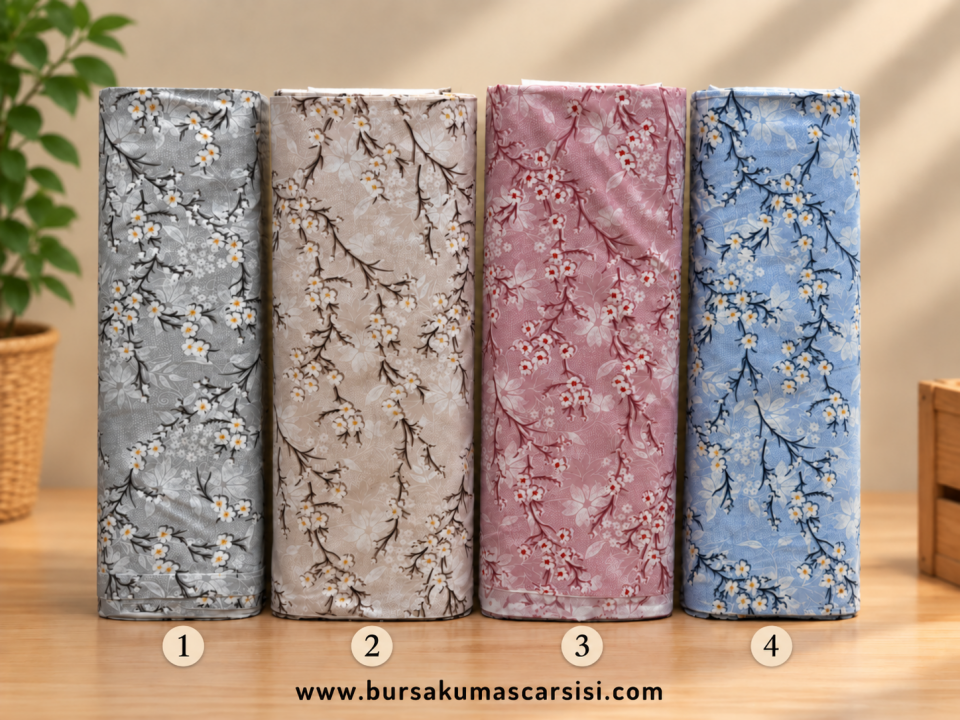 Desenli Nevresimlik Kumaş 4-Mavi