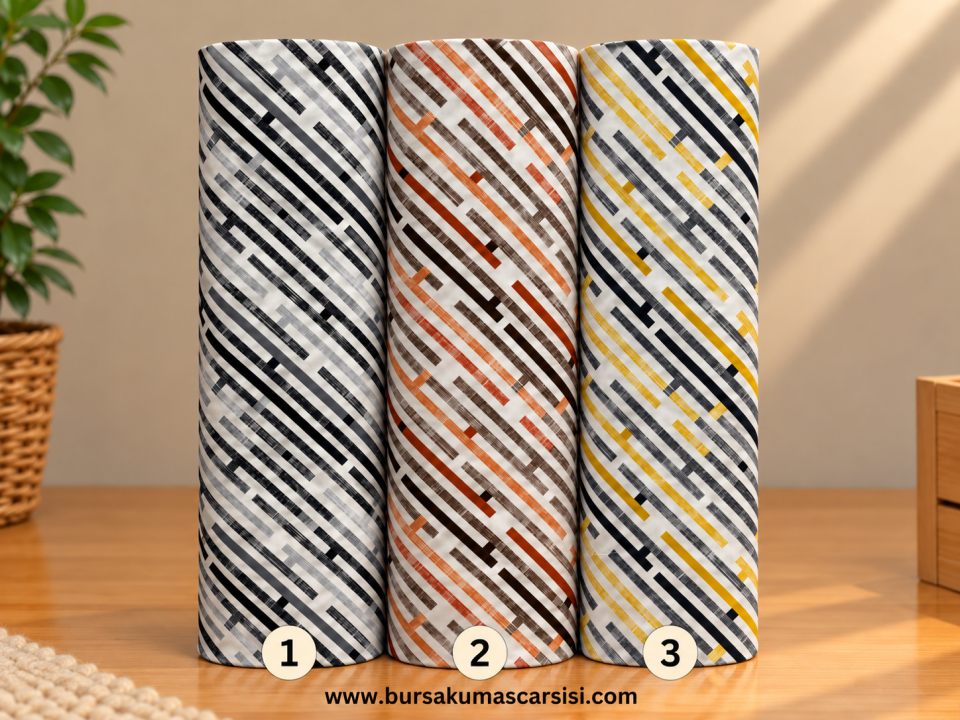 Desenli Duck Kumaş 3-Sarı